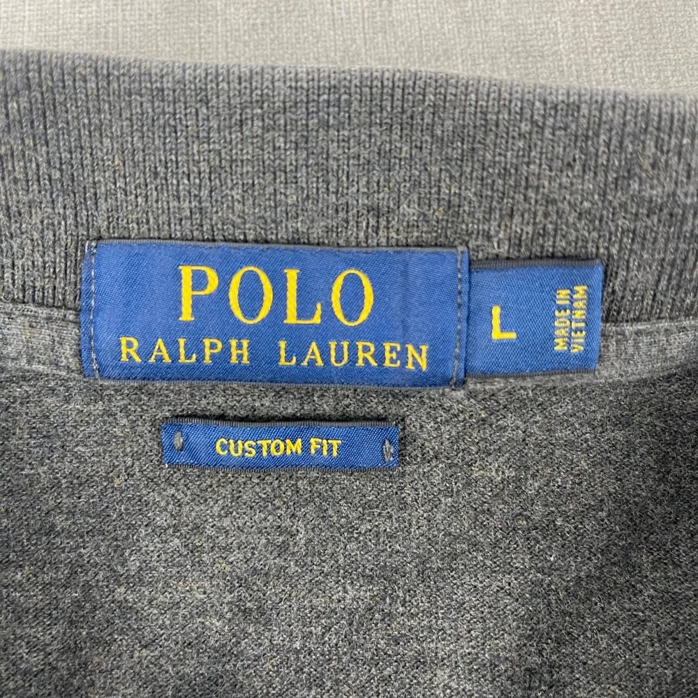 Polo Ralph Lauren Mens L Gray Polo Shirt Custom Fit Short Sleeve Pony Logo